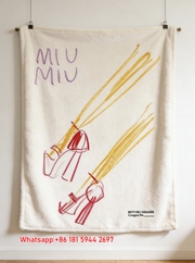 MiuMiu Red Shoe Sketch Print Flannel Sofa Throw Blanket – Vibrant Purple & Yellow Accent IMG_0499